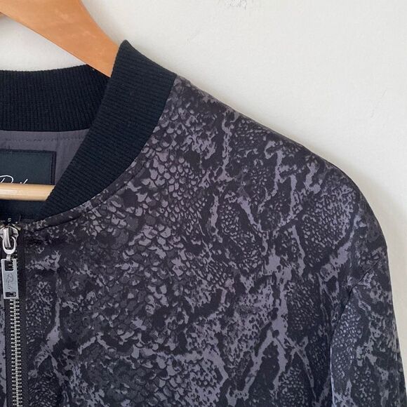 Rails Alina Snake Print Satin Bomber Jacket - Picture 6 of 10